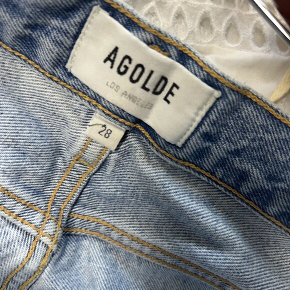Agolde Dee Denim High Rise Distressed Jean Shorts Size 28 - Picture 2 of 8